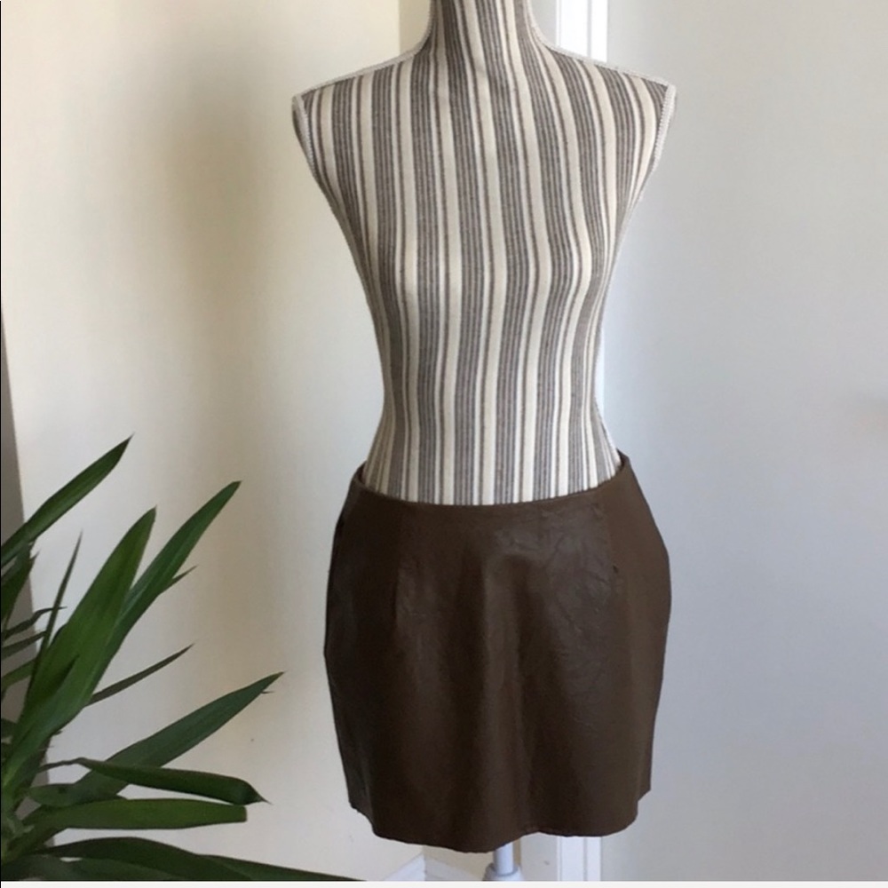 BarIII faux leather Skirt